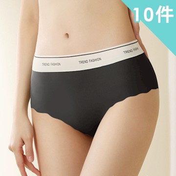 【enac 依奈川】棉質冰絲裸感高彈低腰內褲/性感內褲/女內褲/無痕內褲(超值10件組-顏色隨機)