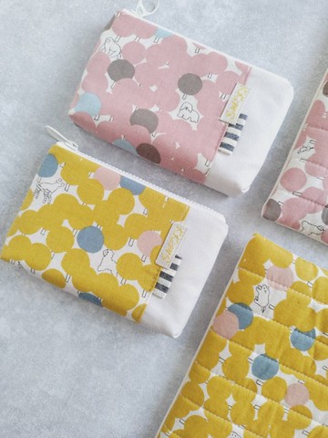 【FWL/雙層小錢包】水玉小森林 小動物 日本布 設計師 棉麻 帆布