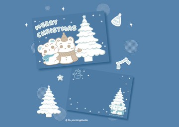 聖誕雙面明信片