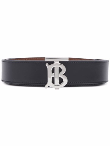 Burberry - Monogram-buckle reversible leather belt - women - Calf Leather/Calf Leather - M - Black