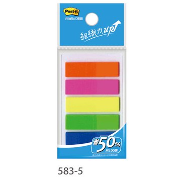 本月熱銷推薦 滿額再折【史代新文具】3M 583-5 全彩標籤 (非抽取式) 12×43mm (20張/5色包)