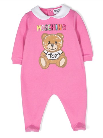 Moschino Kids - logo-print cotton pajamas - kids - Cotton - 1-3 - Pink