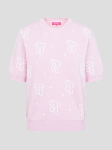 Ribbon Pattern Short Sleeve Knit [Pink] (BF5251N02X)