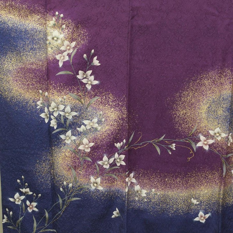 M*様 ⑤【正絹・やまと誂】薄紫 長襦袢 花柄刺繍 ⑤【正絹・やまと誂】薄紫 長襦袢 花柄刺繍