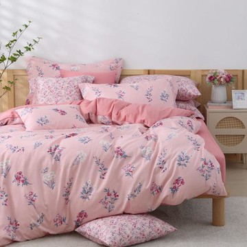 【馨眠Kim Gu Living】100%精梳棉涼被-花曉_粉(單人)