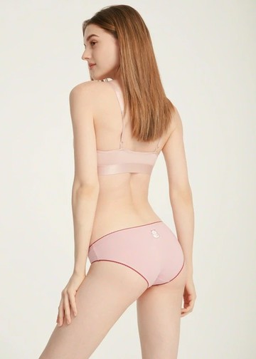 心願．花邊低腰三角內褲(蜜桃粉-招財貓)