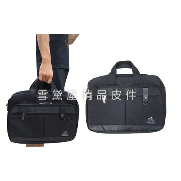 ~雪黛屋~spywalk文件包大容量360度加大二層主袋防水尼龍+皮革手提肩背斜側背可a4資夾14吋