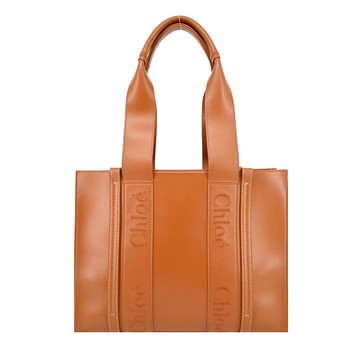 Chloe Woody tote bag 新款皮革托特包（中號/棕色）_廠商直送