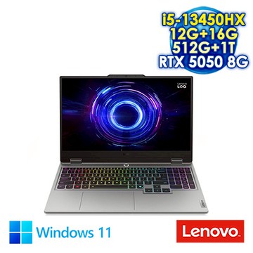 Lenovo LOQ 15IRX10 83JE00K8TW 灰 15.6吋電競筆電 (FHD IPS 144Hz/Intel Core i5-13450HX/12G+16G D