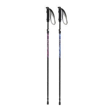 SELPA 翔凰7075鋁合金外鎖折疊登山杖  38~123cm  紫色 + 藍色  2支