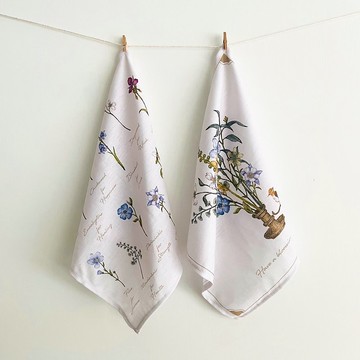 漫步植物園系列 / 萬用小方巾 - 日常花景、魔藥花草 / 32x32cm