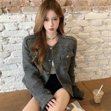 法式高級感多口袋小香風外套女春秋新款簡約寬松顯瘦氣質名媛上衣