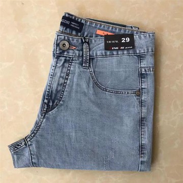 增致牛仔褲男九分正品2023春夏款青年男裝彈力牛仔修身小腳九分褲