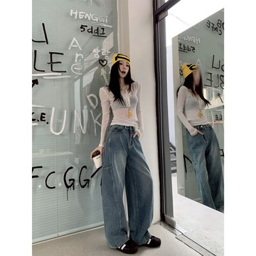 【太妮絲FF11】現貨 錐形褲 牛仔寬褲 牛仔長褲 超顯瘦 彎刀褲 丹寧褲 完美比例 牛仔褲 FSY 白色長褲 不會透