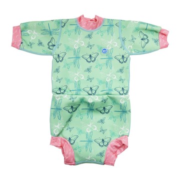 Happy Nappy Wetsuit 連身版游泳尿布褲 10~15kg適用 花漾蜻蜓  L(6~14個月)  1件