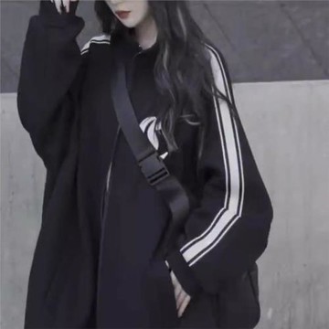 連帽拼接設計感寬松棒球服衛衣