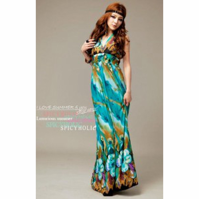 即納 セール 南国 楽園 ホルターネック 花柄リゾート マキシ丈ワンピース 通販 Lineポイント最大1 0 Get Lineショッピング