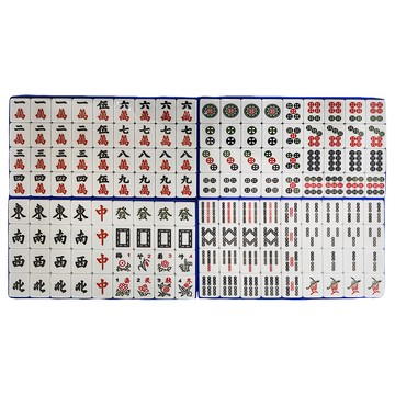 榮冠 巨蛋麻將 33mm 平面麻將  1組  白色 + 黑色 + 紅色