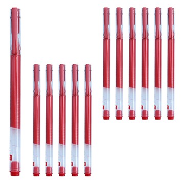 PENROTE 筆樂 大容量中性筆 紅色 書寫流暢  12支