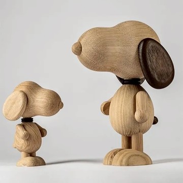 【丹麥 Boyhood】米格魯先生造型橡木擺飾(2尺寸3色)-廠商直送