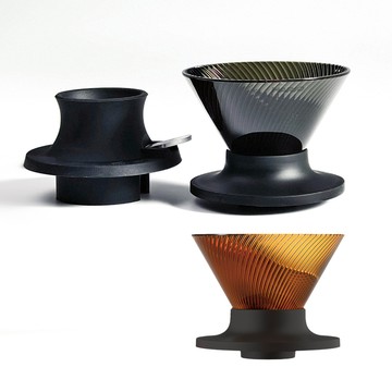 HARIO V60 NEO 樹脂濾杯02+聰明濾杯通用矽膠開關底座-黑色