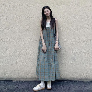 🔥台灣出貨 孕婦特大碼背帶裙 孕婦洋裝 孕婦復古遮肉顯瘦吊帶裙子 寬鬆大尺碼揹帶裙 夏季時尚百搭連衣裙 孕婦單件背帶長裙
