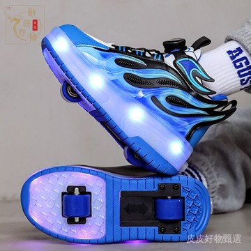 【台灣出貨】轮滑鞋 旱冰溜冰鞋 暴走鞋 暴走鞋男童2024新款夏季兒童滑輪運動鞋輪滑鞋雙輪透氣爆走鞋男孩