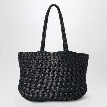Estelle Two bag in black woven raffia