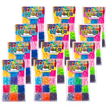 毛球迷你積木3件組  混和顏色  4組