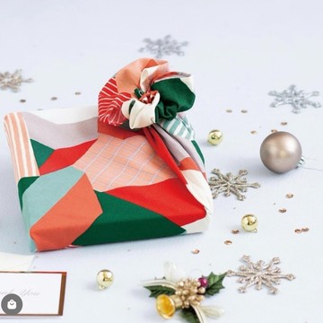 京都風呂敷包巾-小晴 二巾-家(房子-紅綠)