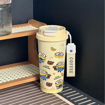【熱銷推薦⭐️】小小兵 小黃人保溫杯咖啡杯 學生水杯辦公杯 小小兵咖啡杯喝水杯 小黃人鮑勃保溫不鏽鋼雙飲夏季吸管杯咖啡杯
