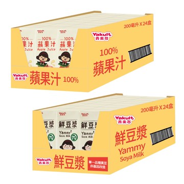 【Yakult 養樂多】果汁豆漿200ml*24入*2箱(任選2箱)