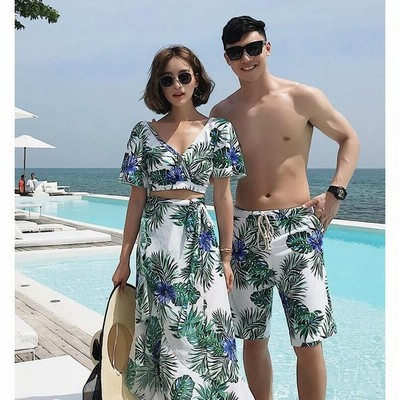 水着超人気ペアルックカップル水着メンズ レディース花柄お揃い水着ビキニサーフパンツ海水浴夏休みセクシー可愛いcouple 通販 Lineポイント最大get Lineショッピング