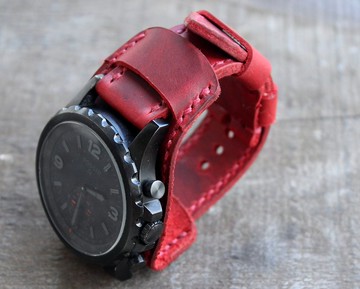 真皮表带浅棕色男士皮革表带腕带