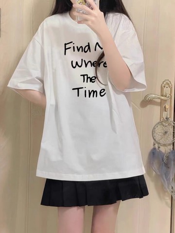 美式字母純棉短袖女生上衣 印花寬鬆情侶短袖T 上衣女 美式t  韓版T 大學T夏季新款正肩半袖寬鬆大尺碼白色顯瘦上衣女