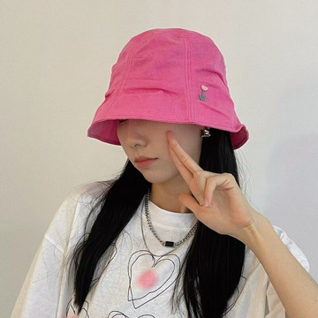 甜心教主～直筒褶皺紋理漁夫帽子女夏季遮陽遮臉水桶帽盆帽