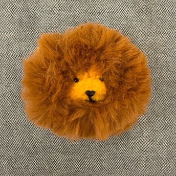 咖啡色獅子頭吊飾5cm-毛根扭扭棒手作吊飾/毛料娃娃