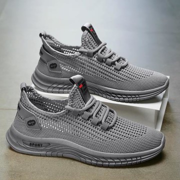 男鞋2024新款秋季透氣薄款網面百搭網鞋運動休閑跑步勞保工作潮鞋