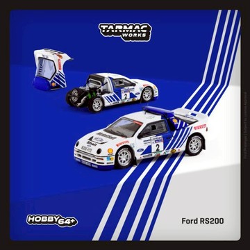 TARMAC WORKS 1/64 福特 Ford RS200 Lombard RAC Rally 1986 T64P