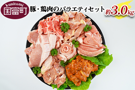 ＜豚・鶏肉のバラエティセット（重量約3.0ｋｇ）＞翌月末迄に順次出荷