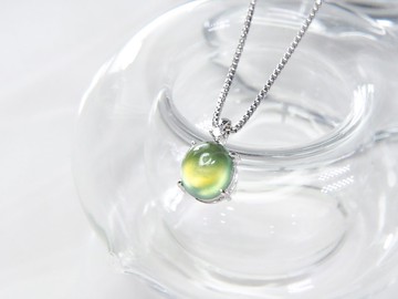 春日曙光 | 葡萄石 / 鑽石 / 14k金 / 心願系列 | 天然寶石項鍊