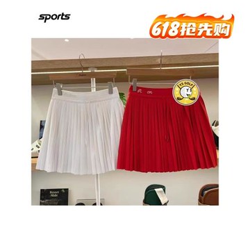 夏季新品高爾夫球裙24夏女GOLF標志透氣舒適百褶半身短裙速干外貿