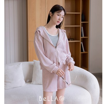 【秋冬新品】BeLLA  連帽慵懶休閒套裝 粉紅