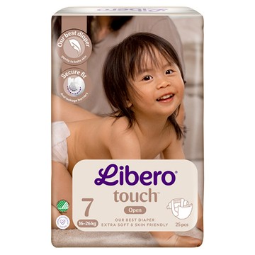 Libero 麗貝樂 嬰兒紙尿褲 touch 7號 16~26kg  25個  第7階段