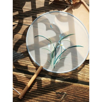中國風團扇成品刺繡diy手工製作漢服搭配創意生日禮物送閨蜜diy手作材料包 鈎針編織手作小物 刺繡材料包情侶 ICZV