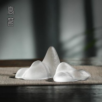 創意玻璃茶寵群山禪意茶具擺件創意茶桌茶臺茶盤茶道零配件裝飾品