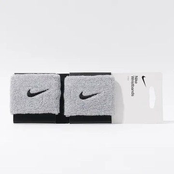 Nike Swoosh 灰色 吸汗 棉質 舒適 穿搭 護腕 造型 訓練 運動 毛巾布 腕帶 NNN0405-1OS