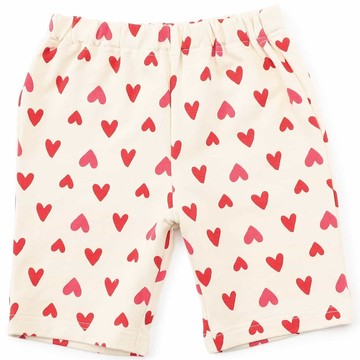 日本 BREEZE - DAISUKI 印花短褲-小愛心-象牙白
