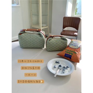 IAC自制 中古感牛仔老花丹寧飯盒手提包拉鏈可斜挎2022秋冬新包包