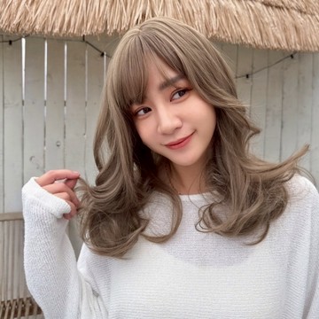 魔髮樂 全頂假髮 亞麻灰棕 中長髮 層次捲髮 C0381